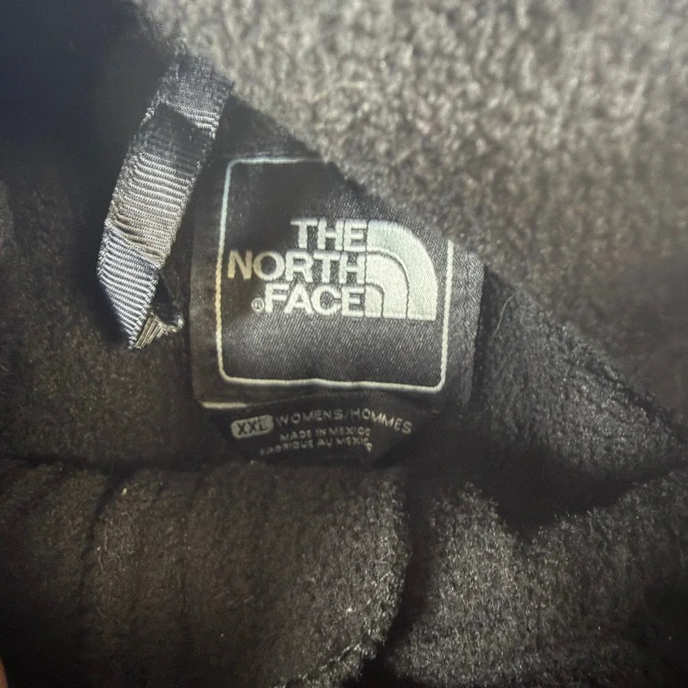 The North Face Mens XXL Black Denali Full Zip Fleece Jacket Nylon Overlay Mock